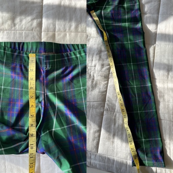 Art of Where Green Tartan Plaid Mid-rise Stretch Legging Pants - Picture 9 of 11